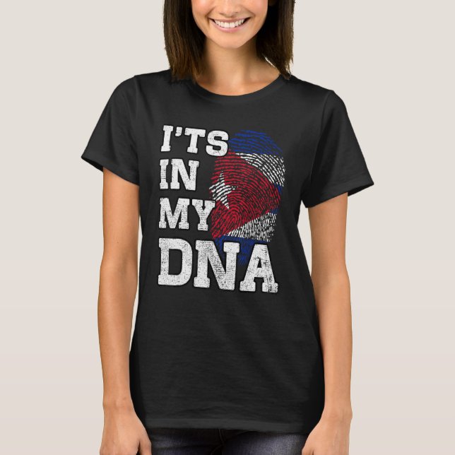 It's In My DNA Cuban Fingerprint Proud Cuba Flag T Shirt (Framsida)