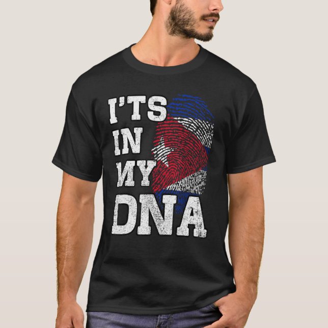 It's In My DNA Cuban Fingerprint Proud Cuba Flag T Shirt (Framsida)