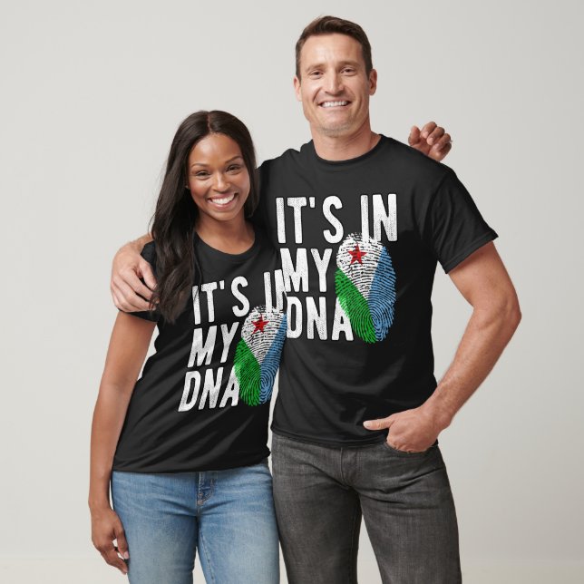 It's in my DNA Djibouti Flag Fingerprints T Shirt (Unisex)
