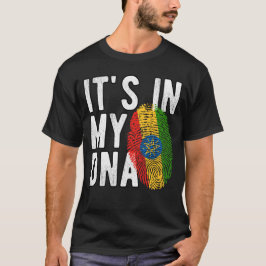 It's in my DNA Ethiopia Flag Fingerprints T Shirt