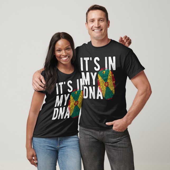 It's in my DNA Grenada Flag Fingerprints T Shirt (Unisex)