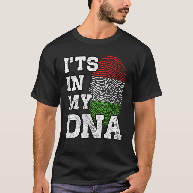 It's In My DNA Hungarian Fingerprint Proud Hungary T Shirt (Framsida)