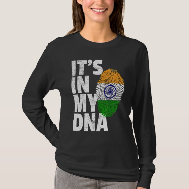 IT'S IN MY DNA India Flag Indian Men Women T Shirt (Framsida)