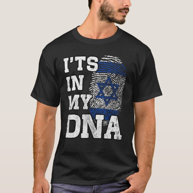 It's In My DNA Israelis Fingerprint Proud Israel F T Shirt (Framsida)