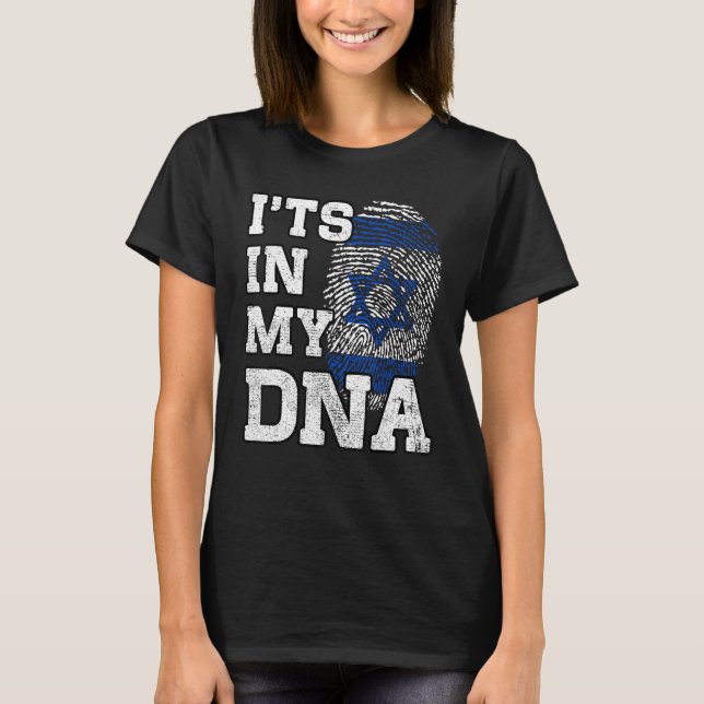 It's In My DNA Israelis Fingerprint Proud Israel F T Shirt (Framsida)