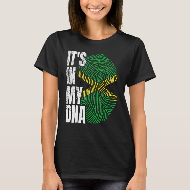 It's in My DNA Jamaican Flag Jamaica Black History T Shirt (Framsida)