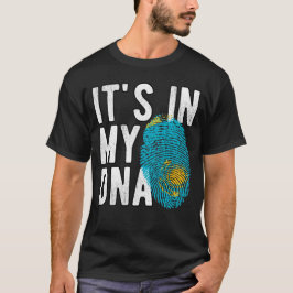 It's in my DNA Kazakhstan Flag Fingerprints T Shirt