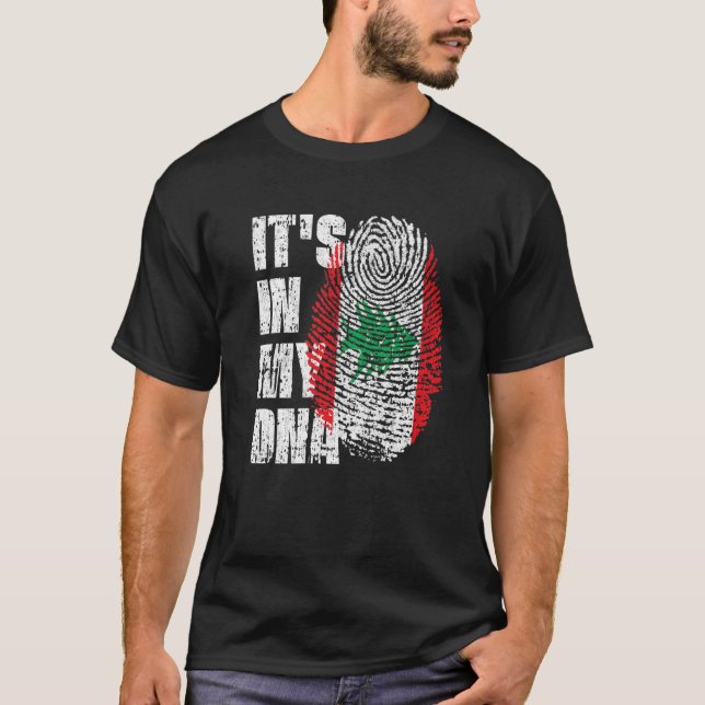 IT's IN MY DNA Lebanon Flag Lebanese T Shirt (Framsida)