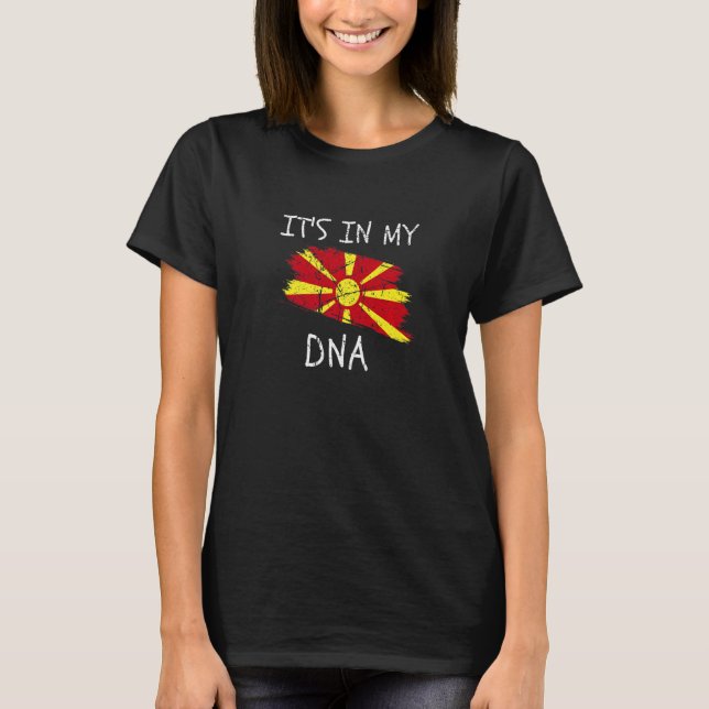 It's in my DNA Macedonia Flag Proud Macedonian Pri T Shirt (Framsida)