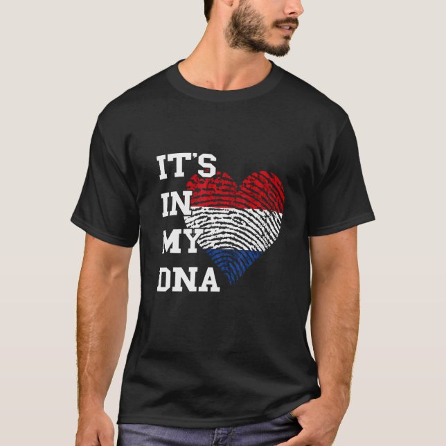 It's In My DNA Netherlands Flag Heart Dutch Flag N T Shirt (Framsida)
