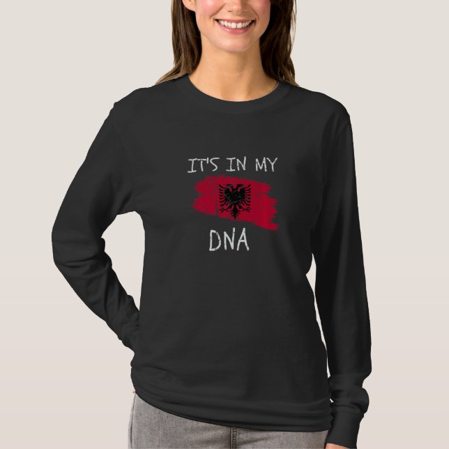 It's in my DNA Patriotic Albania Country Flag Alba T Shirt (Framsida)
