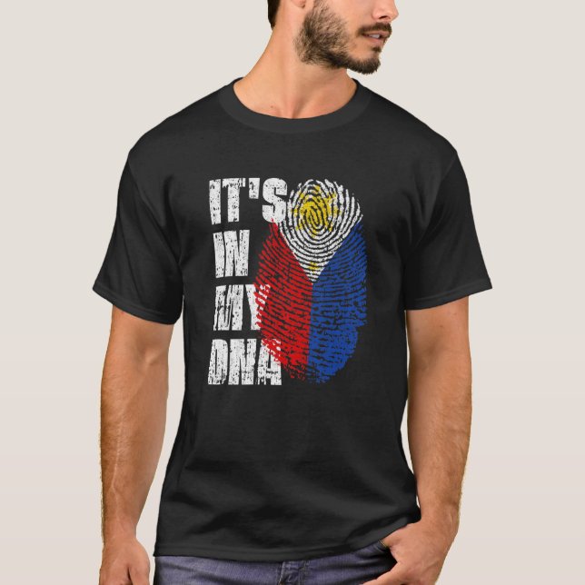 IT's IN MY DNA Philippines Flag Filipino T Shirt (Framsida)