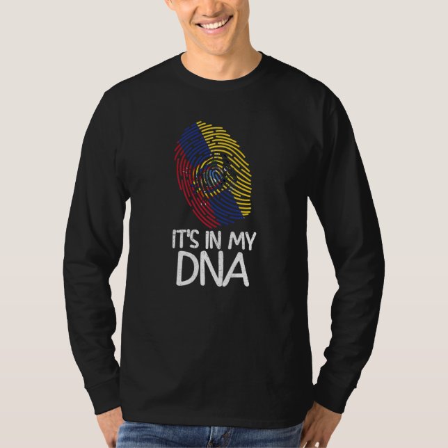 It's In My DNA  Proud Ecuadorian Flag Fingerprint T Shirt (Framsida)