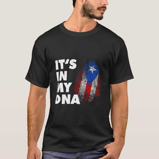 It'S In My Dna Puerto Rico Finger Print Boricua Fl T Shirt (Framsida)