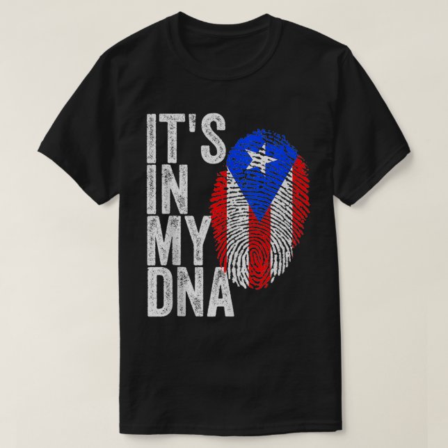 ITS IN MY DNA Puerto Rico Flagga Rican Pride Manar T Shirt (Design framsida)