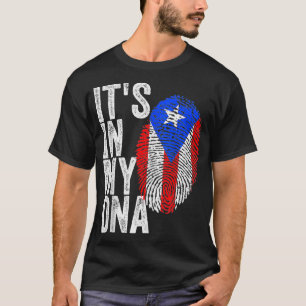 ITS IN MY DNA Puerto Rico Flagga Rican Pride Manar T Shirt
