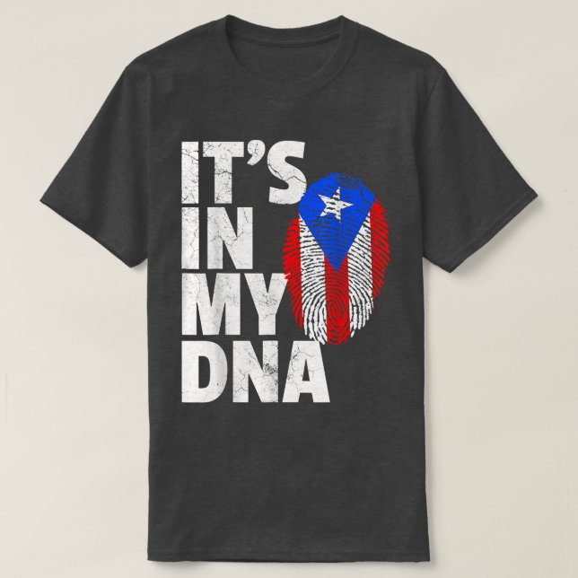 ITS IN MY DNA Puerto Rico Rican Flagga TMen Women  T Shirt (Design framsida)