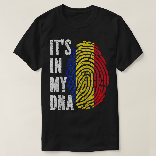 ITS IN MY DNA Rumänien Flagga Rumänska Raglan Base T Shirt (Design framsida)