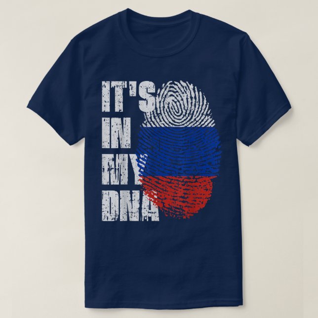 IT'S IN MY DNA Russia Flag Russian  T Shirt (Design framsida)
