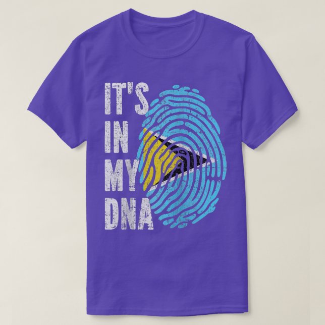 ITS IN MY DNA Saint Lucia Flagga Saint Lucian Ragl T Shirt (Design framsida)