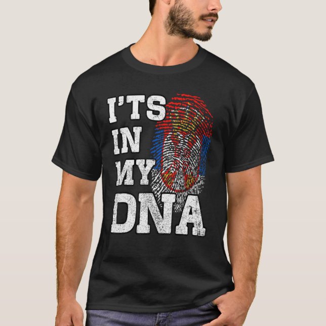 It's In My DNA Serbian Fingerprint Proud Serbia Fl T Shirt (Framsida)