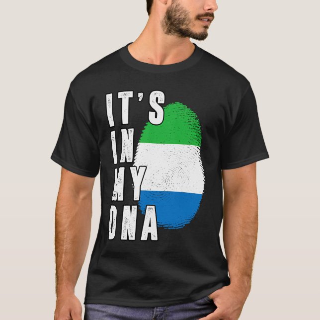 Its In My DNA Sierra Leone Proud Flag National Pri T Shirt (Framsida)