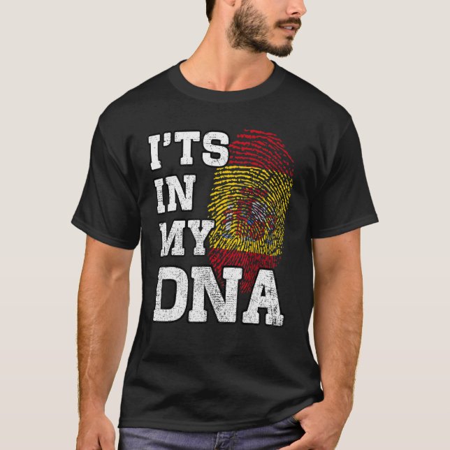 It's In My DNA Spanish Fingerprint Proud Spain Fla T Shirt (Framsida)