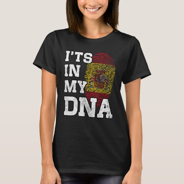 It's In My DNA Spanish Fingerprint Proud Spain Fla T Shirt (Framsida)