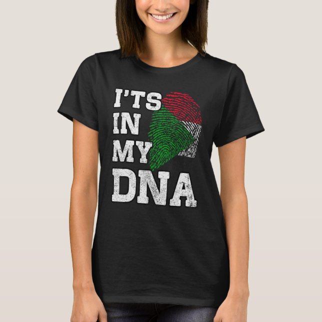 It's In My DNA Sudanese Fingerprint Proud Sudan Fl T Shirt (Framsida)