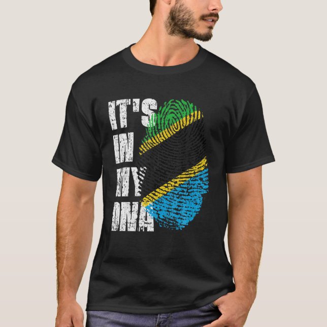 IT's IN MY DNA Tanzania Flag Tanzanian T Shirt (Framsida)