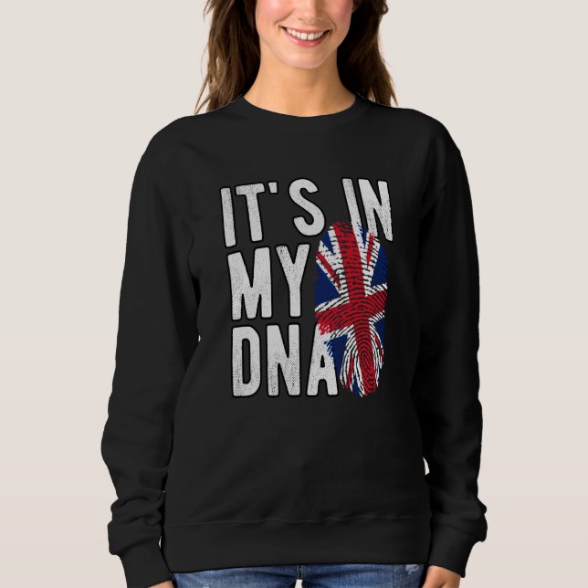 It's In My DNA Union Jack Fingerprint British Isle T Shirt (Framsida)