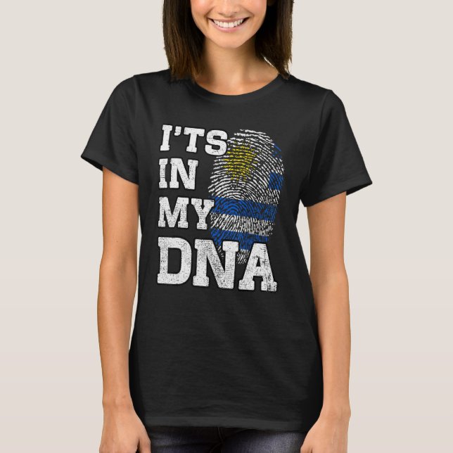 It's In My DNA Uruguayan Fingerprint Proud Uruguay T Shirt (Framsida)