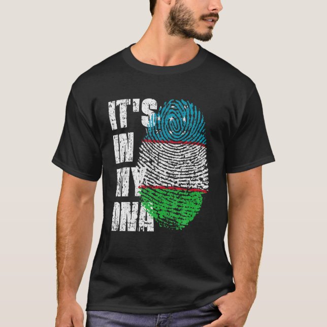 IT's IN MY DNA Uzbekistan Flag Uzbek T Shirt (Framsida)