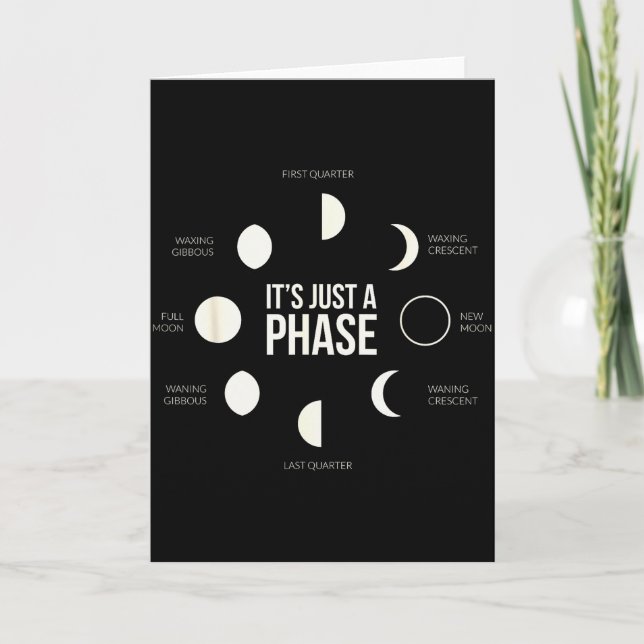 It's Just A Phase Lunar Phases New Moon Earth Hemi Kort (Framsida)