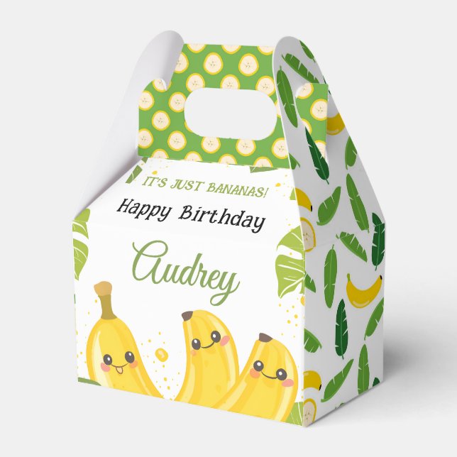 It's Just Bananas  4"w x 2.5"l x 5"h Birthday Presentaskar (Framsidan Sidan)