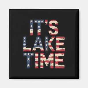 It's Lake Time Patriotisk Amerikansk Flagga Usa 4: Magnet