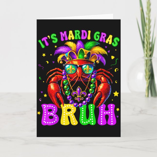 Its Mardi Gras Bruh Funny Crawfish Outfit Boys Gir Kort (Framsida)