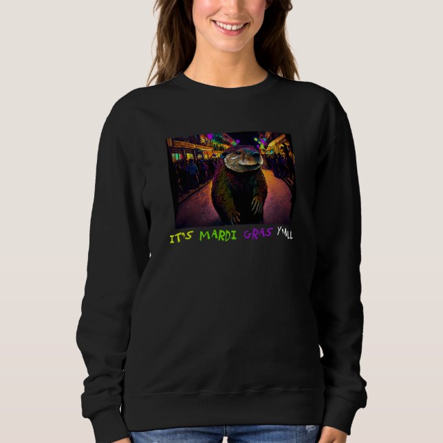 It's Mardi Gras Y'all New Orleans Nutria Rat  5 T Shirt (Framsida)