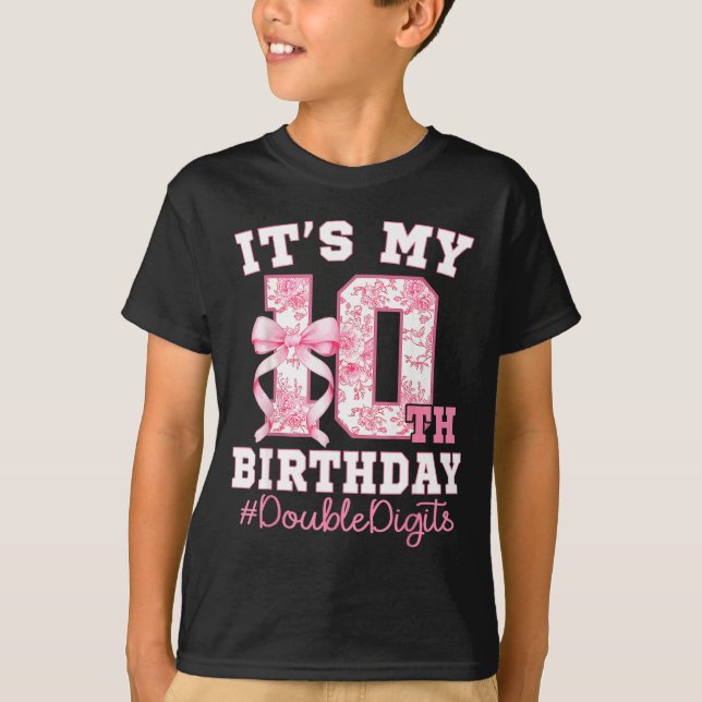 Its My 10th Birthday Girl Double Digits Coquette B T Shirt (Framsida)