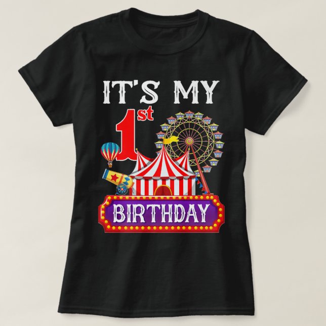 It's My 1st Birthday Ringmaster Circus Theme Carni T Shirt (Design framsida)