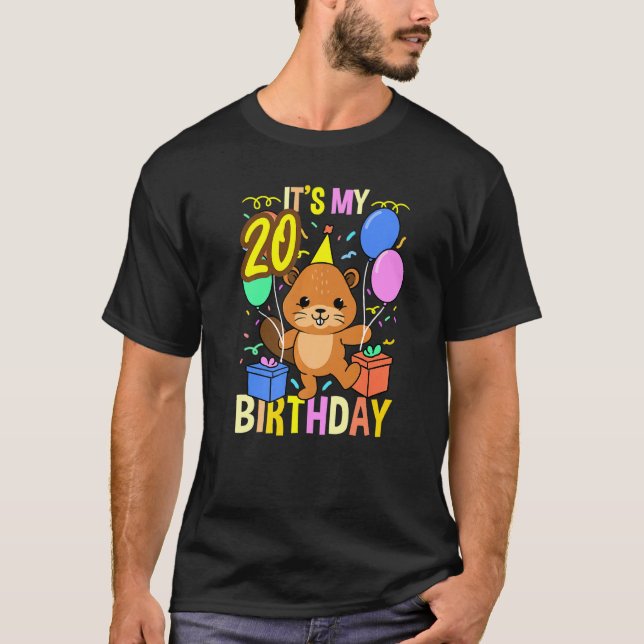 Its My 20th Birthday Beaver   T Shirt (Framsida)