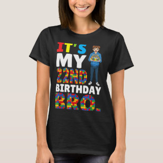 Its My 22nd Birthday Bro Boy Cake Building Blocks  T Shirt