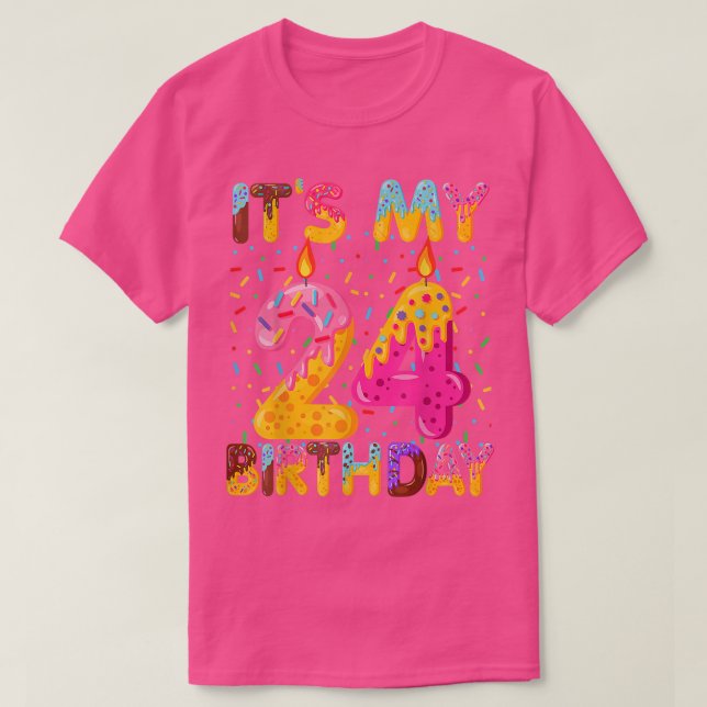 Its My 24th Birthday Sweet Donut 24 Years Old Funn T Shirt (Design framsida)