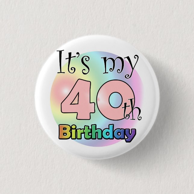 It's my 40th Birthday (Pink) Knapp (Framsida)