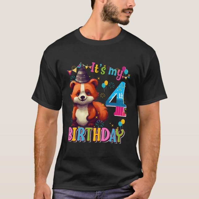Its My 4Th 4 Red Panda T Shirt (Framsida)