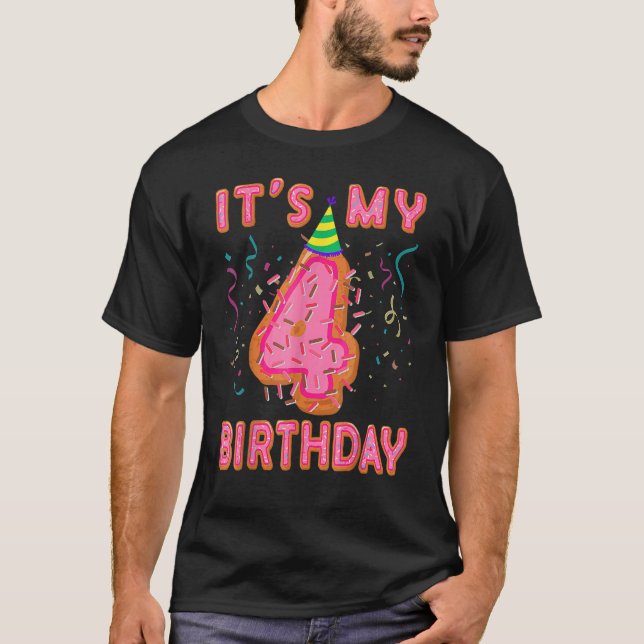 It's My 4th Birthday Doughnut Happy 4 Years Old Gi T Shirt (Framsida)