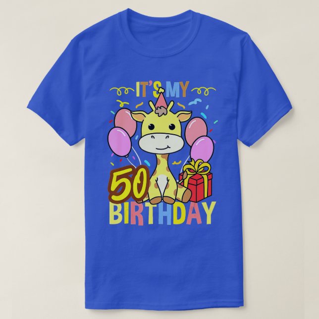 Its My 50th Birthday Giraffe Lover  T Shirt (Design framsida)