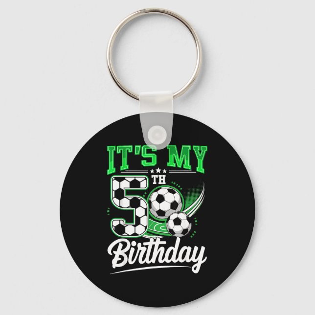 It's My 5th Birthday Boy Soccer Ball 5 Year Old Nu Nyckelring (Framsida)
