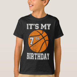 It's My 7th Birthday Boy Basketball 7 Year Old T Shirt