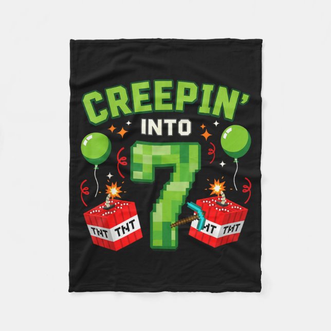 It's My 7th Birthday Boy Gamer Creen’ Into 7 Gamer Fleecefilt (Framsidan)